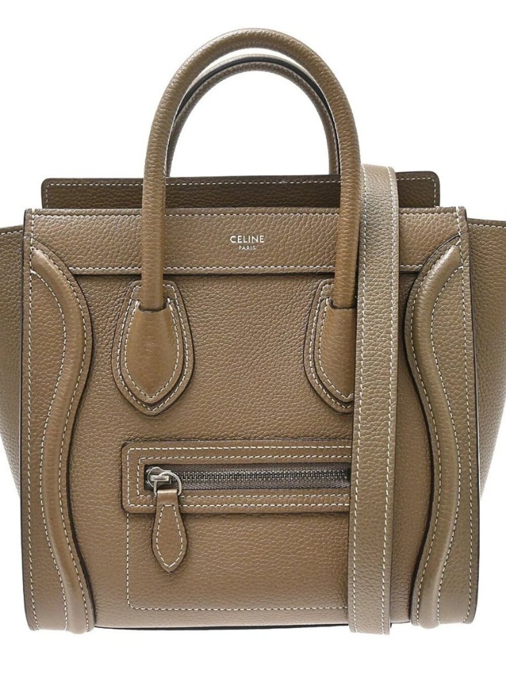 Best07 Celine Brown Nano Luggage 2way Tote Bag F-AT-2202 F-SL-2242 TQ00166